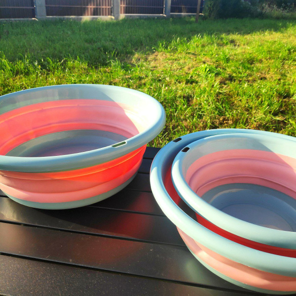 Тарелка силиконовая складная 30х21х10.50 см. / Миска туристическая круглая